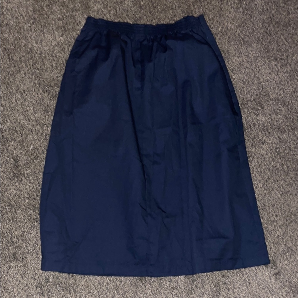 Blue Midi Pencil Skirt for Casual Work